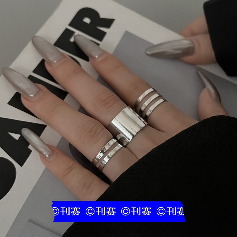 韩版大号三件套戒指冷淡风