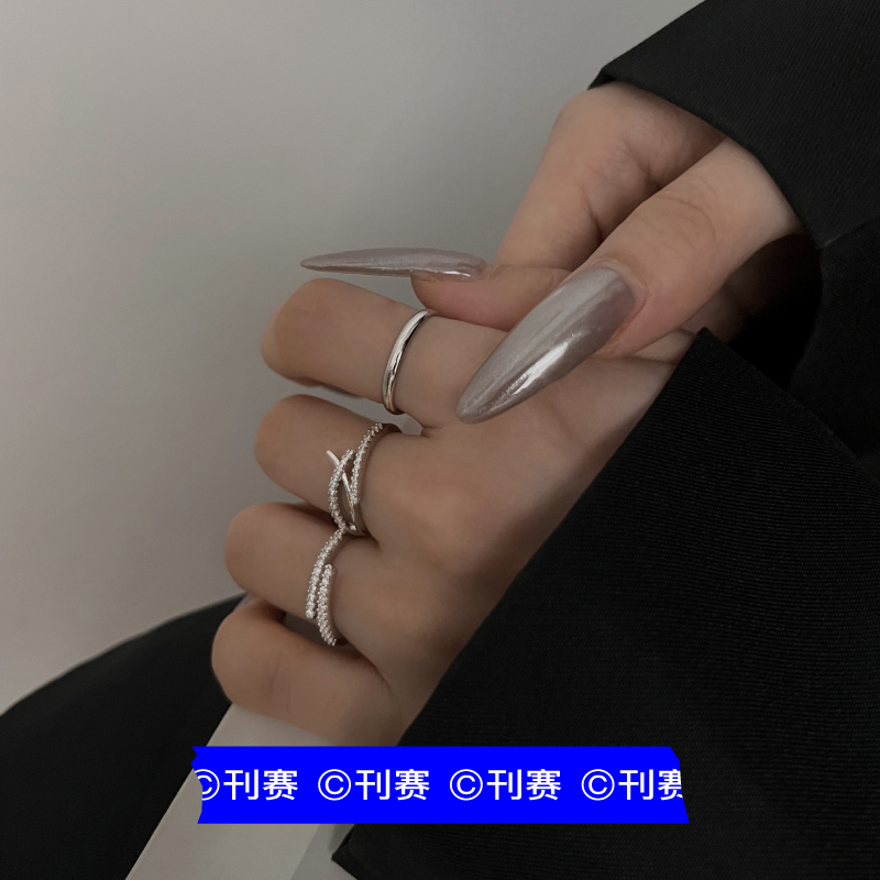 几何三件套戒指女嘻哈