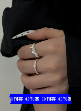 KANSAI气质几何缠绕蛇形开口戒指冷淡风千禧亚比配饰日韩个性饰品