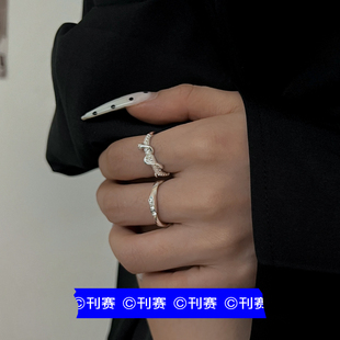 KANSAI气质几何缠绕蛇形开口戒指冷淡风千禧亚比配饰日韩个性饰品