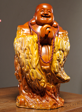 花梨实木雕弥勒佛像摆件大号红木工艺品雕刻笑佛家居客厅桌面装饰