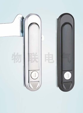 AB301-1锌合金黑色平面门锁电气柜门锁开孔尺寸26.5*117表面镀铬