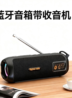 外贸多功能FM/AM收音机蓝牙音箱家用便捷式低音炮一体带插卡户外