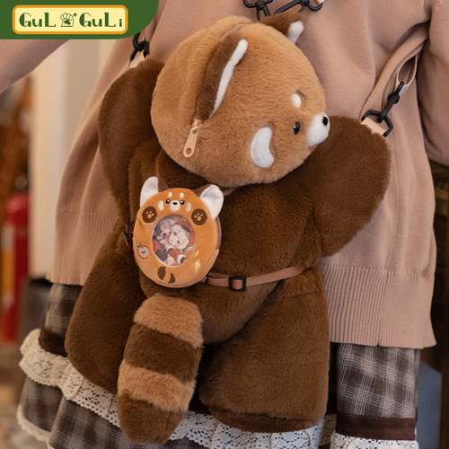 【古力古力】小熊猫谷美吧唧保护套徽章挂件痛包毛绒趴趴包礼物女