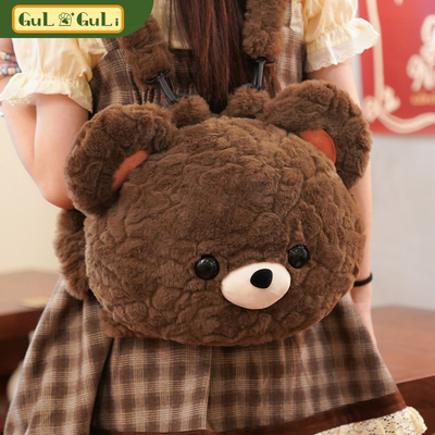 【古力古力】可爱小熊大头包毛绒玩偶双肩背包包lolita书包女礼物