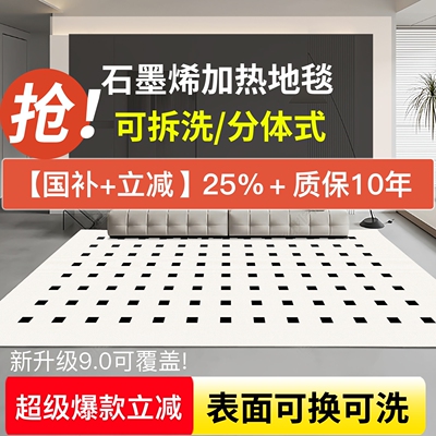 分体式石墨烯加热地毯客厅家用地