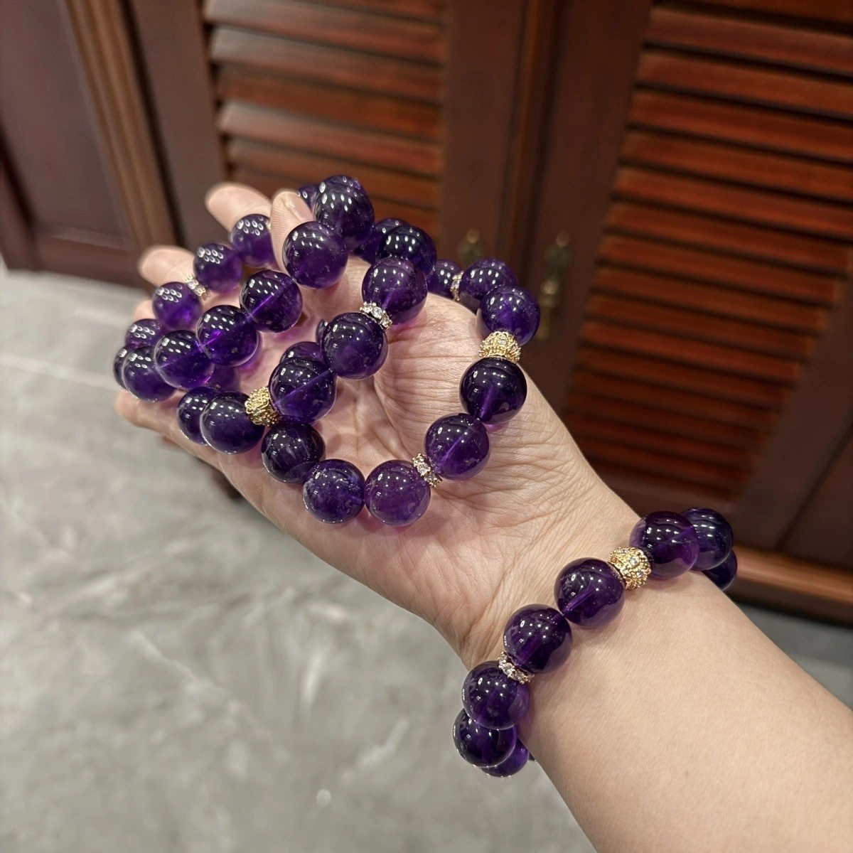 带证书紫水晶手串乌拉圭紫气东来手链高货批发正品礼盒包邮透明