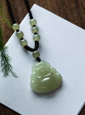 高档佛吊坠弥勒佛挂坠佛公大肚佛毛衣链护身符防玉坠玉佩男女项链