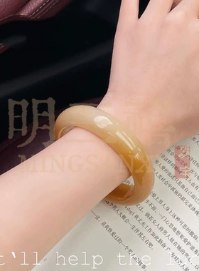 云南龙陵老料黄龙玉冰种手镯黄翡翠玉石精品黄玉镯子
