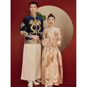 香槟色秀禾服新娘结婚2023新款中式高定礼服显瘦敬酒服出阁龙凤褂