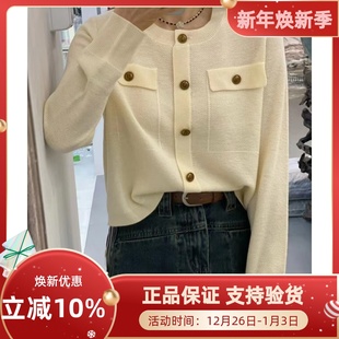 女天丝绵羊毛宽松上衣T毛衫 针织衫 显瘦小香风圆领长袖 圣仕莲5805