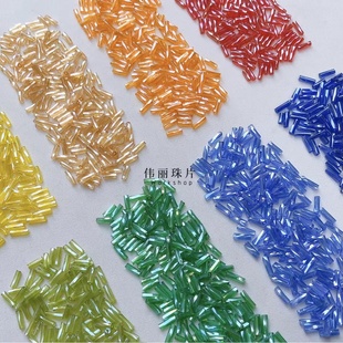 刺绣手缝管珠diy手工拉丁舞礼服辅料 6mm螺旋管透明油光系列法式