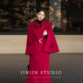 MD进进原创 显瘦设计感花朵披肩风衣外套 时尚 盛世骄颜 2025冬季