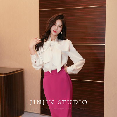 时尚轻奢气质显瘦蝴蝶结上衣