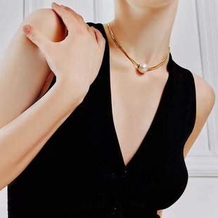 MD进进精选【真我个性】珍珠项链时尚吊坠锁骨链脖颈链