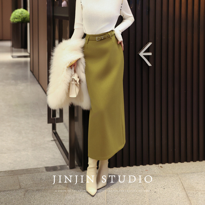 显瘦时尚修身直筒裙设计感半身裙