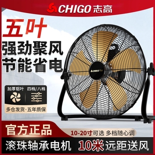 坐 志高趴地扇工业电风扇强力家用落地大功率爬地扇地扇大风力台式