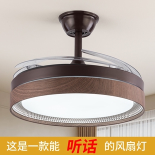 2025新款中古风扇灯吊扇灯餐厅客式简约厅卧室带电风扇吊灯一体中