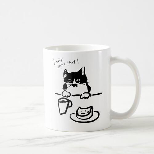 yeap!外贸日韩亚马逊陶瓷耐高温猫咪马克杯I really want that!