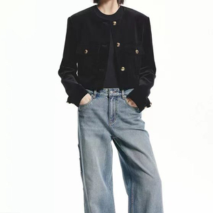 【明星同款】初遇女装定制春秋新款小香风棉质时尚百搭夹克外套