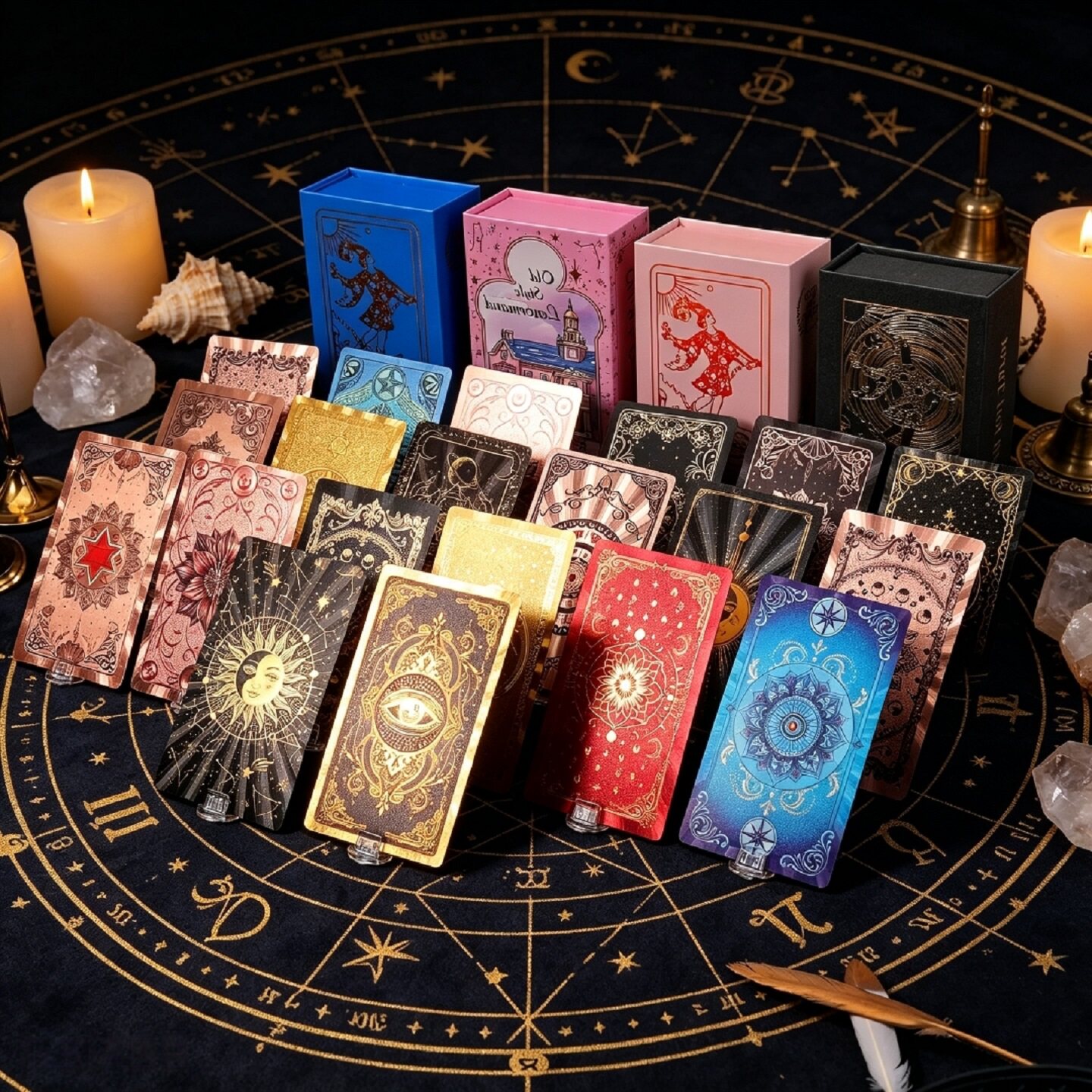 正版塔罗牌新手典藏版金箔卡罗牌图片