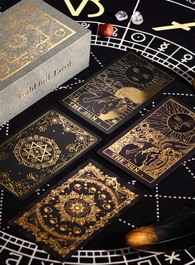 新款普及经典韦特塔luo牌金箔tarot初学者78张全套塔罗牌新手入门