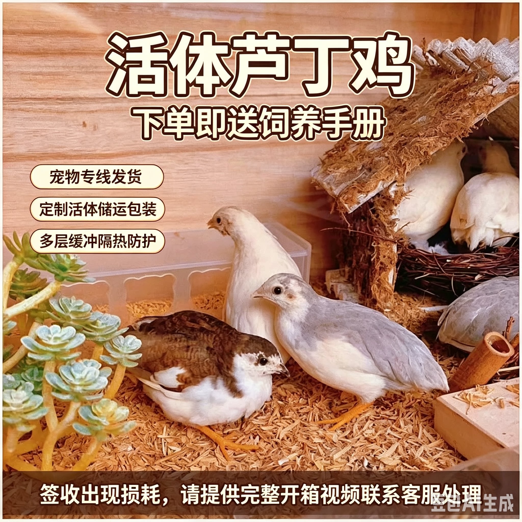 极有家网红芦丁鸡鸡宠物活体50-60天青年下蛋鸡包邮