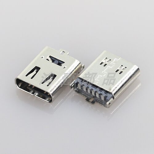 TYPE-C母座HY-TC-C108LT-6P加盖卷装6P立式贴片 10.8MM大电流 3.1