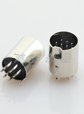 鸿壹厂家供应S端子配套公头10P焊线MINI DIN插头键盘接口连接器