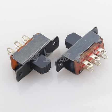 【厂家直销】SS-22F25带螺纹2P2T拨动开关 立式插件拨动开关