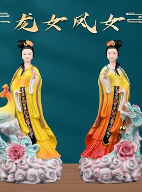 汉白玉善财童子龙女金童玉女像