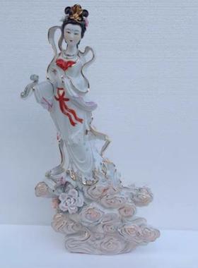 桃花仙子14寸工艺塑像供奉摆件