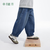 子童装 植木男童裤 长裤 儿童裤 子2025新款 春秋中大童宽松水洗牛仔裤