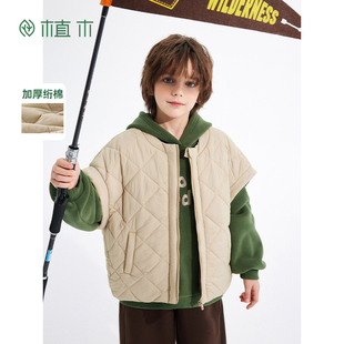 植木男童马甲外套2025新款 秋冬中大童外穿棉服马甲儿童马甲童装