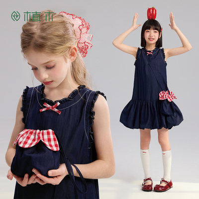 植木 女童连衣裙夏季儿童公主裙童装长裙2026新款青少年大童裙子