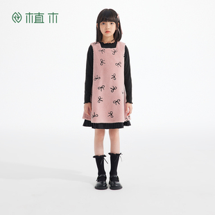 植木甜美女童连衣裙秋冬2025新款中大童背带连衣裙儿童裙子童装