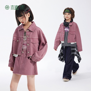植木童装男童女童牛仔外套2925春秋新款中大童牛仔上衣儿童外套