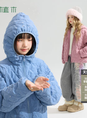 植木 女童棉服3M新雪丽加厚儿童外套童装连帽外套秋冬新款青少年
