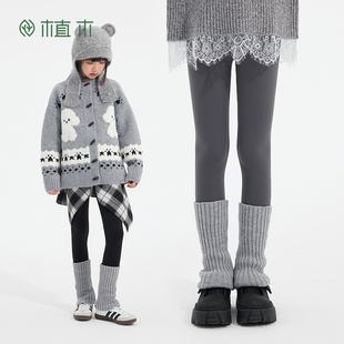 女童瑜伽裤 植木童装 中大童假两件鲨鱼裤 子2025秋冬新款 儿童裤