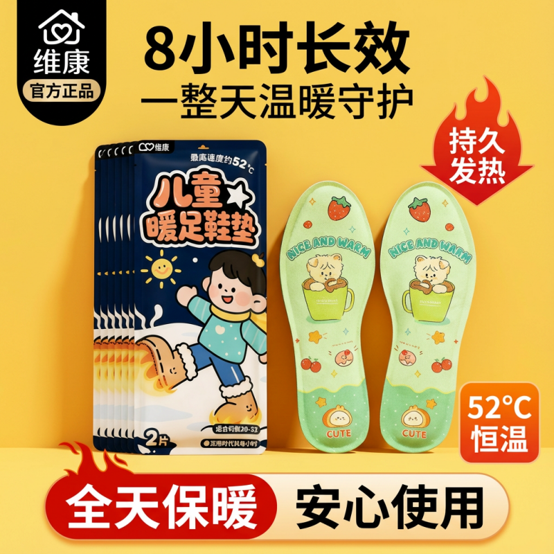 维康儿童发热鞋垫女自发热暖足贴男可行走加热暖脚宝暖脚底贴0175,居家日用,发热鞋垫,淘宝优惠券,粉丝福利购,淘宝优惠卷