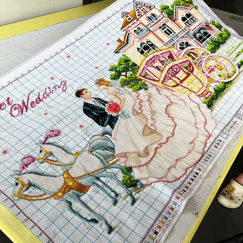 结婚十字绣成品不带框纯手工出售已绣好2025新款喜庆客厅结婚礼物