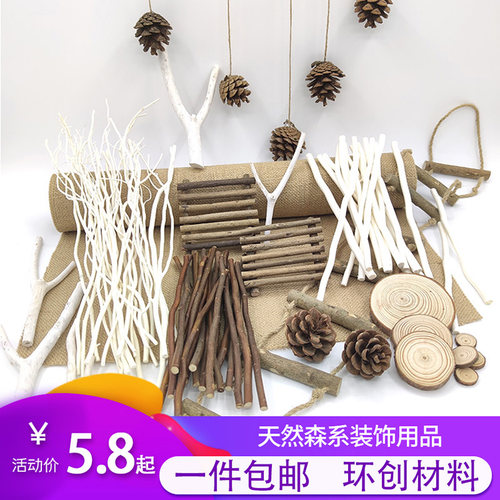 幼儿园森系环创装饰自然松果树枝