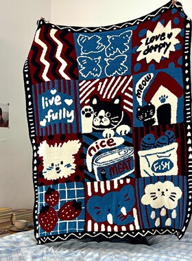 GALA春秋加厚针织半边绒毛毯沙发休闲盖毯办公室午睡毯子母婴A类