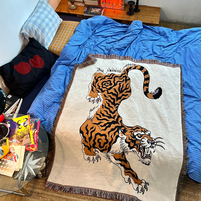 原创针织猛虎毯子【加厚】