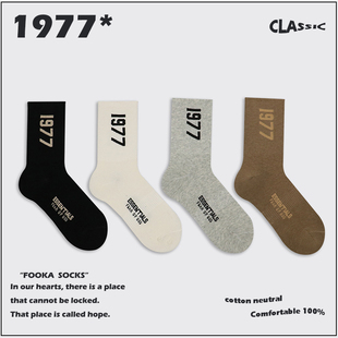 美式 1977潮袜子男女短中长袜欧美街头ins春秋运动袜 复古低帮FOG