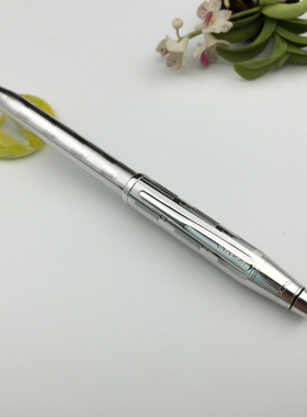 美国正品CROSS高仕新世纪系列白夹装饰艺术纪念原子圆珠笔金属杆