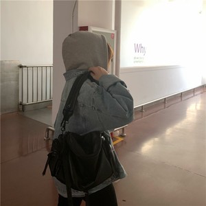 日系erouy moussy 牛仔外套女宽松bf慵懒风复古港味设计感女小众