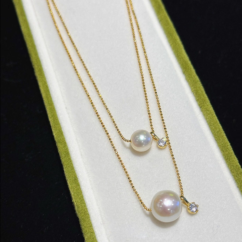 日本gentle mottos925银珍珠项链不掉色配饰女夏季高级感轻奢