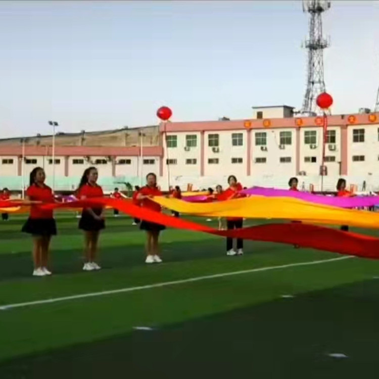红绸彩带舞蹈绸子加厚加密七色彩绸锻开幕式运动会开舞蹈表演道具