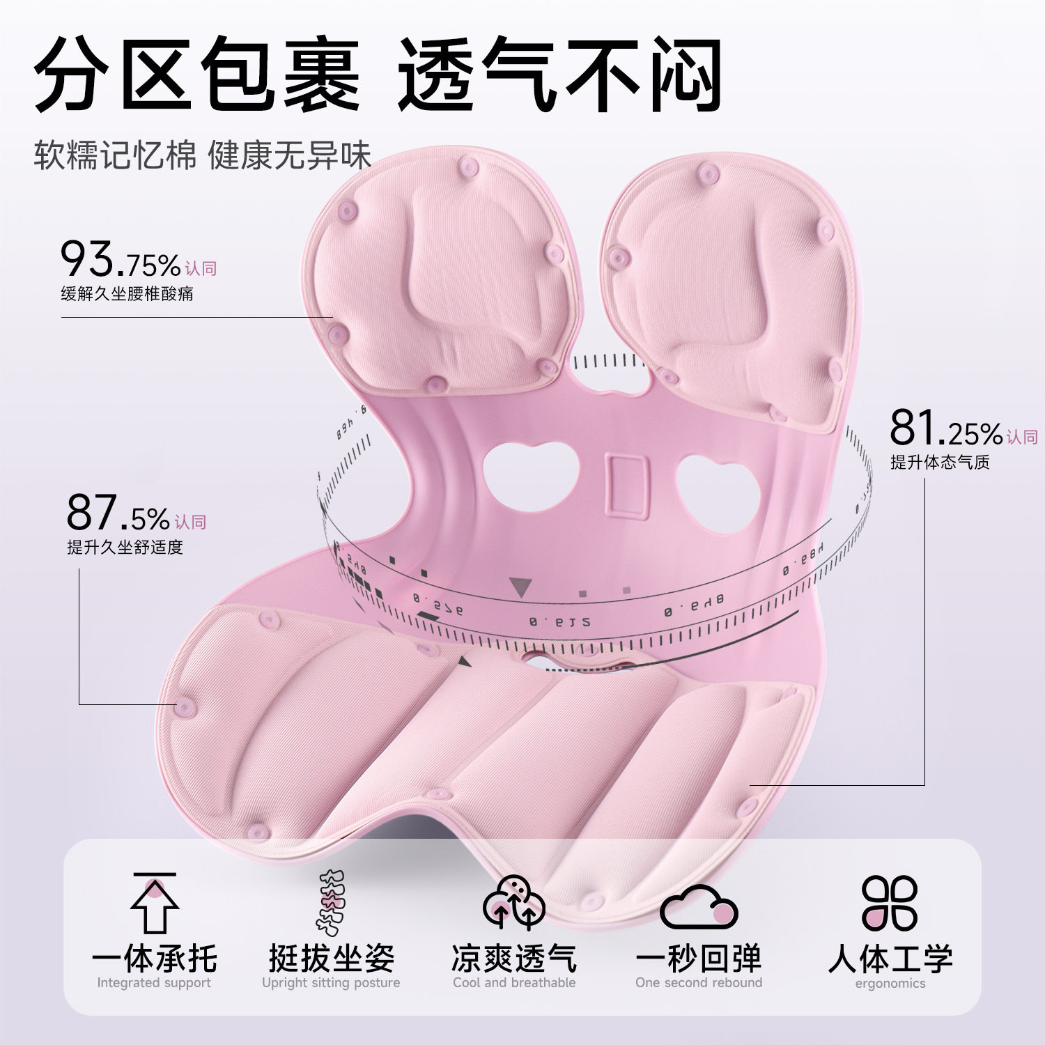 人体工学椅子护腰坐垫久坐神器靠背腰靠腰托座椅办公室坐姿椅